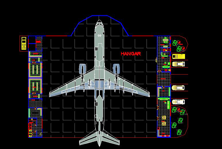 پلان معماری پروژه معماری آشیانه هواپیما